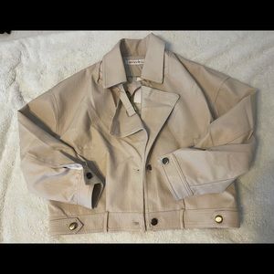 Cream crop top jacket